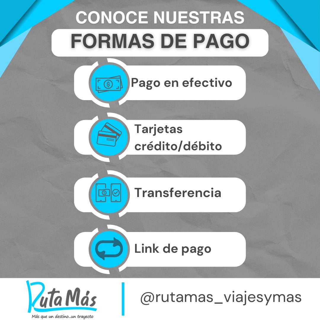Formas de pago Ruta Más